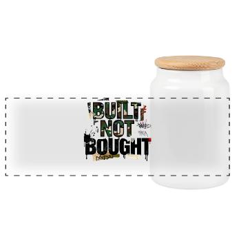 Motif camouflage construit et non acheté pour les fans de JDM - Boîte à biscuits avec couvercle en bois - blanc - Devant