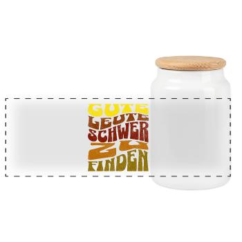 Gute Leute - Schwer zu finden Retro Shirt  - Panorama Keksdose mit Holzdeckel - Weiß - Vorne