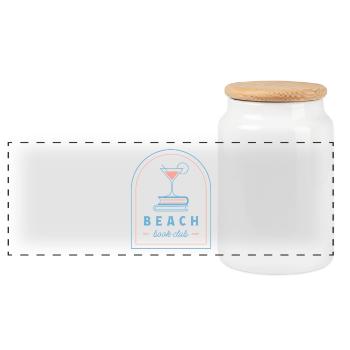 Esthétique du club de lecture de plage Summer Reader rose blue - Boîte à biscuits avec couvercle en bois - blanc - Devant