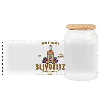 Slovovitz - Panorama Keksdose mit Holzdeckel - Weiß - Vorne