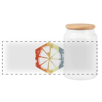 Classic pizza - Panoramic Cookie Jar with Wooden Lid - white - Front
