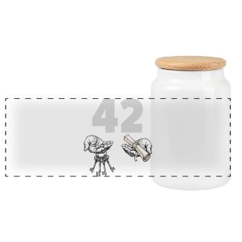 Quarante-deux clés et rouleau - Boîte à biscuits avec couvercle en bois - blanc - Devant