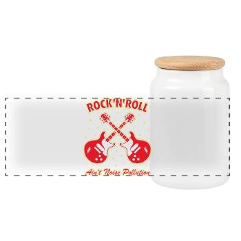 Rock 'n' Roll ist keine Lärmbelastung - Panorama Keksdose mit Holzdeckel - Weiß - Vorne