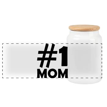 # 1 Mom - Panorama Keksdose mit Holzdeckel - Weiß - Vorne