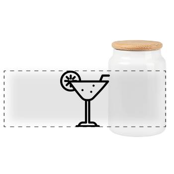 cocktail - Boîte à biscuits avec couvercle en bois - blanc - Devant