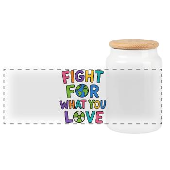 Fight for what you love Nuclear power Future - Panoramic Cookie Jar with Wooden Lid - white - Front