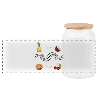 fruity summer - Panoramic Cookie Jar with Wooden Lid - white - Front