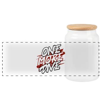 Tauchen - One More Dive - Scuba Diver Streetwear - Panorama Keksdose mit Holzdeckel - Weiß - Vorne