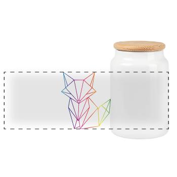 Fuchs Linien Geometrie modernes Motiv  - Panorama Keksdose mit Holzdeckel - Weiß - Vorne