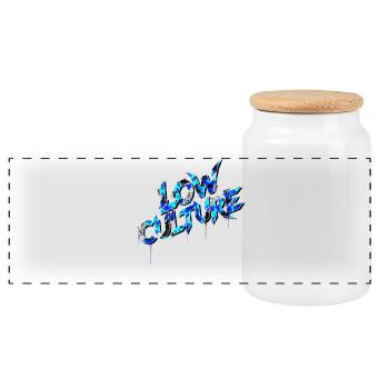 Car Tuning Spruch Low Culture Camouflage - Boîte à biscuits avec couvercle en bois - blanc - Devant
