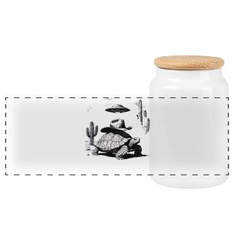 Design désertique d’OVNI pour les amateurs rétro Femmes Hommes - Boîte à biscuits avec couvercle en bois - blanc - Devant
