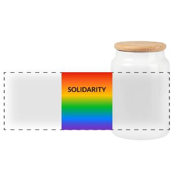 Allié Solidarité Arc-en-ciel Alliés LGBT Fierté - Boîte à biscuits avec couvercle en bois - blanc - Devant