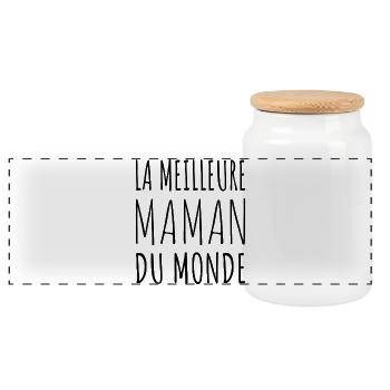 Meilleure Maman Monde - Boîte à biscuits avec couvercle en bois - blanc - Devant