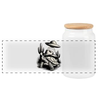 Chemise classique Alien Cowboy Turtle - Boîte à biscuits avec couvercle en bois - blanc - Devant