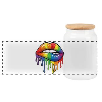 Pride Month LGBT - Proud! - Panoramic Cookie Jar with Wooden Lid - white - Front