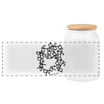 Profils - Boîte à biscuits avec couvercle en bois - blanc - Devant
