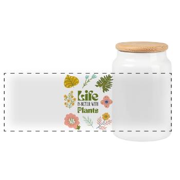 La vie est meilleure avec les plantes | Amateurs de plantes - Boîte à biscuits avec couvercle en bois - blanc - Devant