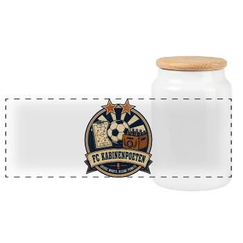 FC Kabinenpoeten - Panorama Keksdose mit Holzdeckel - Weiß - Vorne