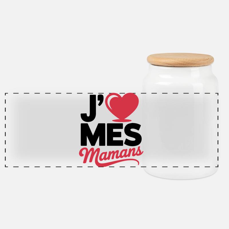 Aime_mes_mamans - Panorama Keksdose mit Holzdeckel - Weiß
