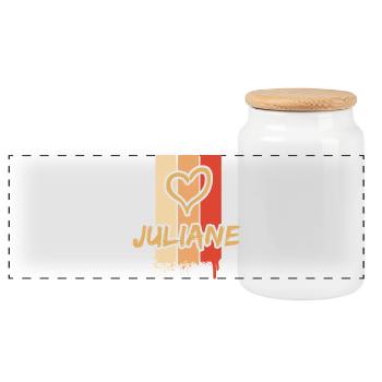 Gift idea Juliane - Panoramic Cookie Jar with Wooden Lid - white - Front