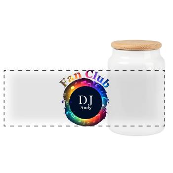 DJ_Andy_Fan_Club - Panorama Keksdose mit Holzdeckel - Weiß - Vorne