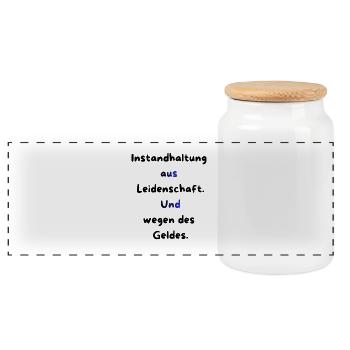 Instandhaltung T-Shirt Lustiges Geschenk Handwerk! - Panorama Keksdose mit Holzdeckel - Weiß - Vorne