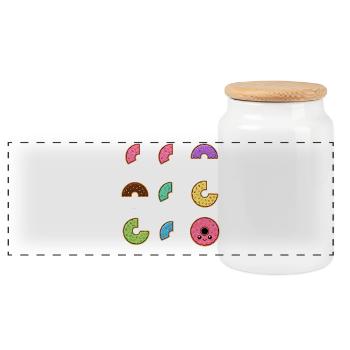 Donut Brüche Mathe Lernen mit Humor - Panorama Keksdose mit Holzdeckel - Weiß - Vorne
