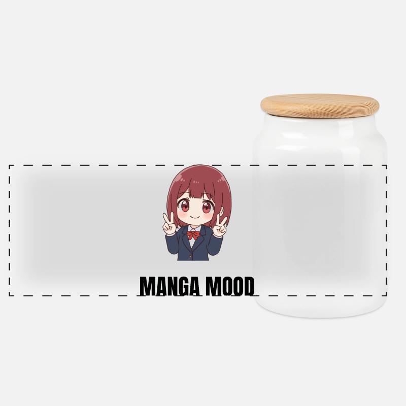 Manga Mood - Panorama Keksdose mit Holzdeckel - Weiß