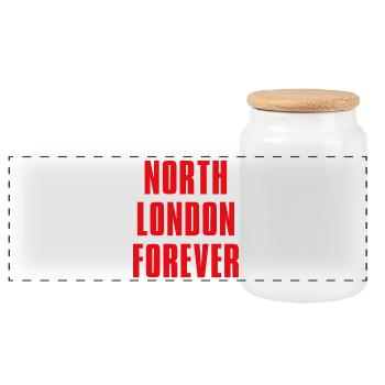Nord-London für immer - Panorama Keksdose mit Holzdeckel - Weiß - Vorne