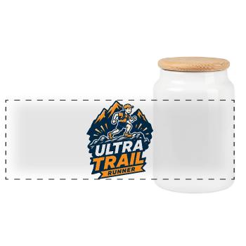 Ultra Trail Runner - Panorama Keksdose mit Holzdeckel - Weiß - Vorne