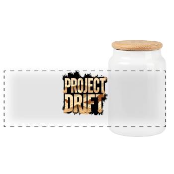 Project Drift Camouflage Racing Statement - Panoramic Cookie Jar with Wooden Lid - white - Front