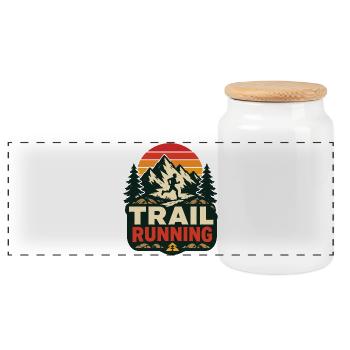 Trail running - Boîte à biscuits avec couvercle en bois - blanc - Devant