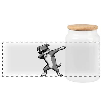 Évader le lévrier - Boîte à biscuits avec couvercle en bois - blanc - Devant