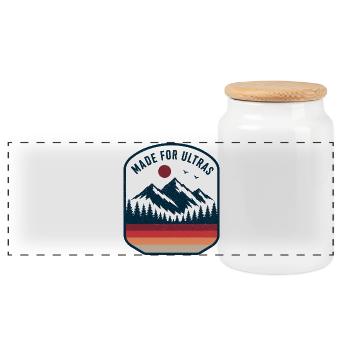 Mountains - Made for Ultras - Panoramic Cookie Jar with Wooden Lid - white - Front