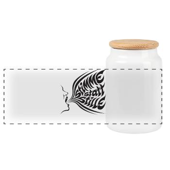 Human Is An Attitude Statement Spruch - Panorama Keksdose mit Holzdeckel - Weiß - Vorne