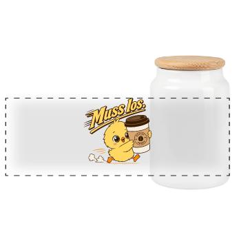 Le café pour les filles doit partir, amateurs de café - Boîte à biscuits avec couvercle en bois - blanc - Devant