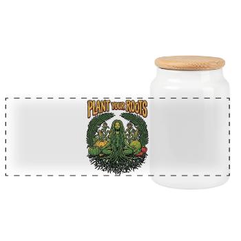 Plant Your Mind - Panorama Keksdose mit Holzdeckel - Weiß - Vorne