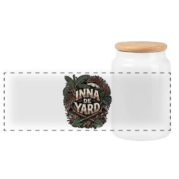 Inna De Yard Gardening - Panorama Keksdose mit Holzdeckel - Weiß - Vorne