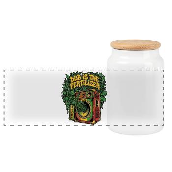 Dub Reggae Soil - Panoramic Cookie Jar with Wooden Lid - white - Front