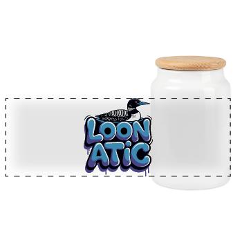 Plongeon Oiseau Aquatique - Boîte à biscuits avec couvercle en bois - blanc - Devant