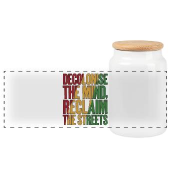 Decolonization - Panoramic Cookie Jar with Wooden Lid - white - Front