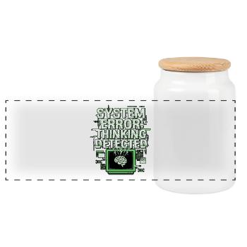 System Error - Panoramic Cookie Jar with Wooden Lid - white - Front