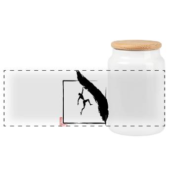 Flatland Climber 7 - Panoramic Cookie Jar with Wooden Lid - white - Front
