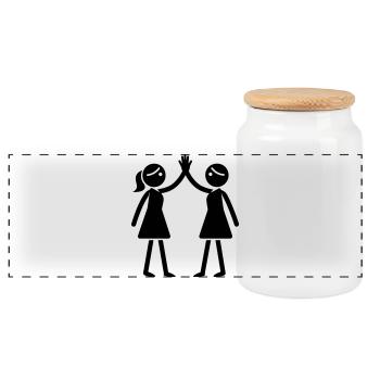 Amitié Meilleures amies - Boîte à biscuits avec couvercle en bois - blanc - Devant