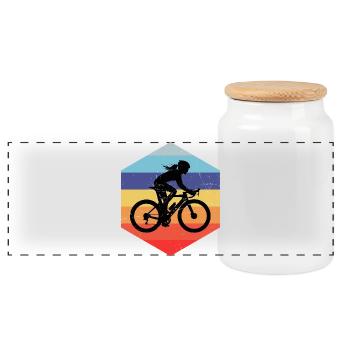Cadeau du cyclisme sur route pour un cycliste sur route - Boîte à biscuits avec couvercle en bois - blanc - Devant