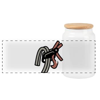 Belay Device Climbing Carabiner Bouldering - Panoramic Cookie Jar with Wooden Lid - white - Front