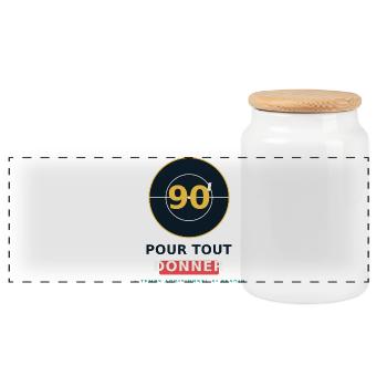 90 Pour Tout Donner - Boîte à biscuits avec couvercle en bois - blanc - Devant