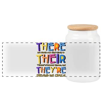 There Are People Who Didn't Listen - Panoramic Cookie Jar with Wooden Lid - white - Front