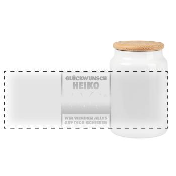 Geschenk für Heiko - Panorama Keksdose mit Holzdeckel - Weiß - Vorne
