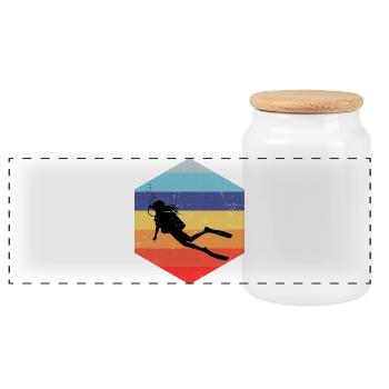 Idée cadeau pour un apnéiste avec apnée - Boîte à biscuits avec couvercle en bois - blanc - Devant